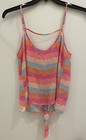 Candies Front Tie Tank Top Size Large Adjustable Spaghetti straps Pink Orange — photo 4