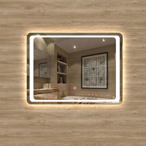 LED Illuminated Bathroom Mirror Light Demister Touch Switch Vertical Horizontal