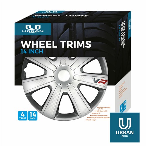 Copricerchi Chromia 14" per adattarsi a Daewoo Matiz Argento Carbonio Set di 4 - Foto 2 di 5