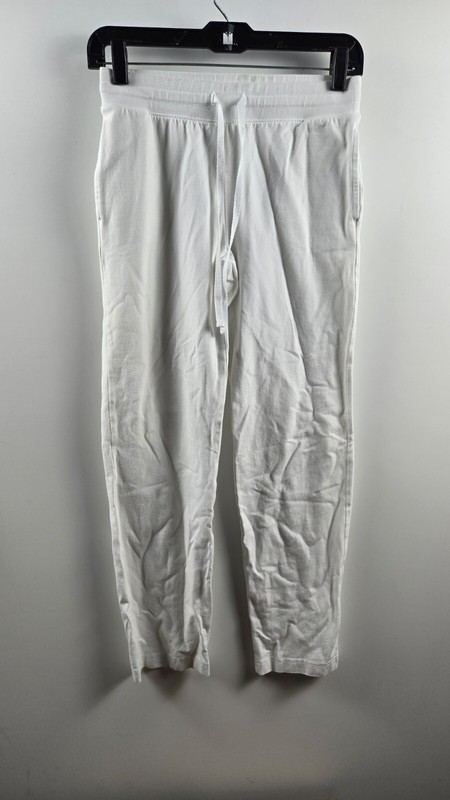 Karen Scott Sport Trouser Pants Womens Petite PP White Elastic Waist Drawstring