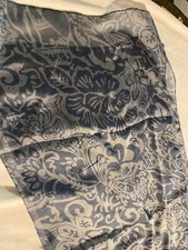 3 Vintage Scarves , Green gray, white with roses, black with roses,