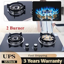 2-Burner Gas Stove Built-in Gas Cooktop Stove Top Home Kitchen Natural Gas Stove