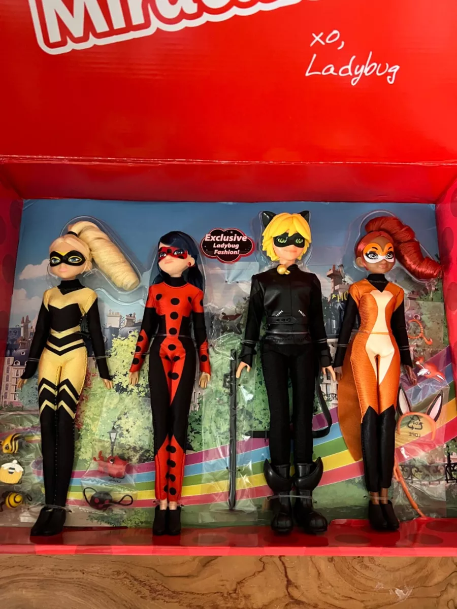  Miraculous Ladybug Heroez 4-Pack Dolls w/Exclusive Ladybug Doll  by Playmates Toys : Toys & Games