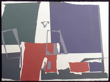 PC Buchanan "Gray Bound Construction" Hand Signed Original Painting on Paper OBO