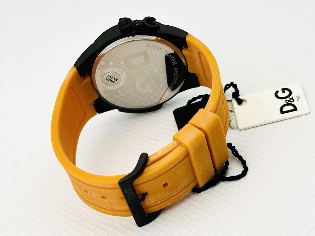 D&G Dolce & Gabbana Men's DW0596 Jack Gunmetal Dial Orange D&G Dolce & Gabbana Men's DW0596 Jack Gunmetal Dial Orange