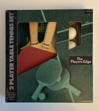 Vintage Table Tennis Set 2 Paddles, 2 Balls, Net - The Players Edge - Open Box