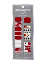 Dashing Diva Gloss Ultra Shine Gel Nail Strips, Santa's Helper, 32 Count