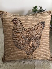 Vintage Chicken Decorative Pillow 8.5 In Square