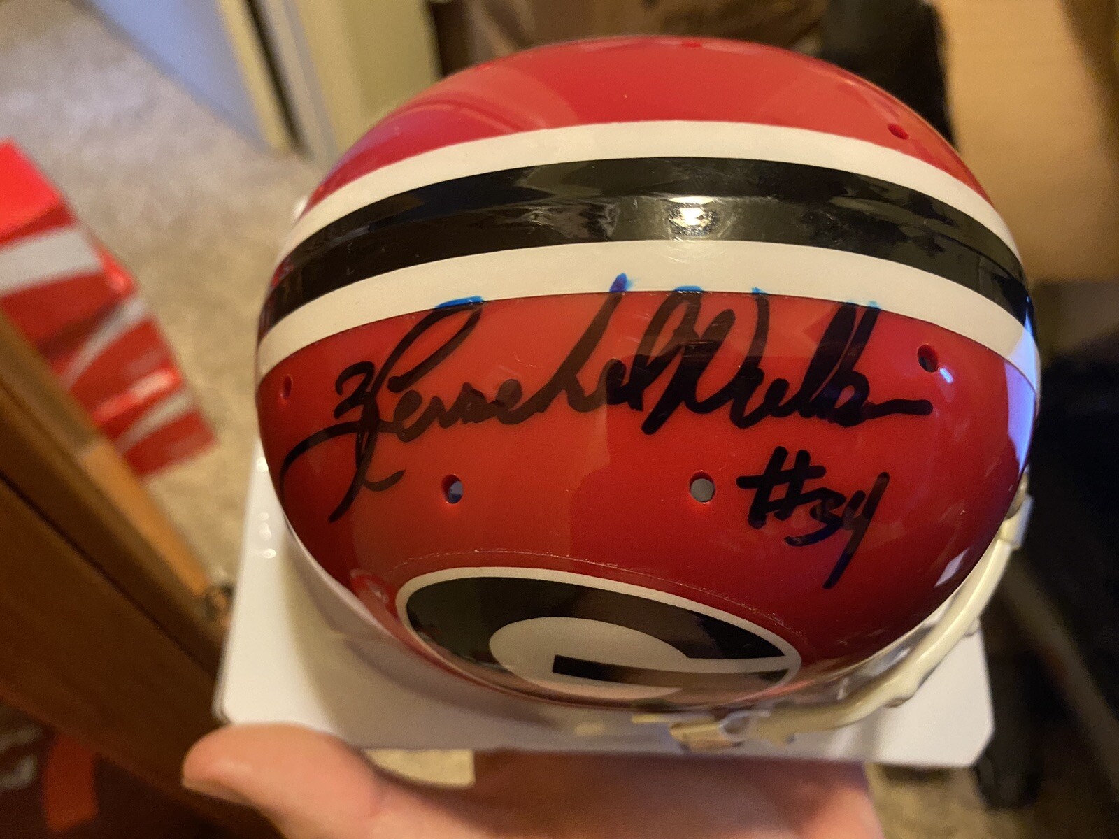 Herschel Walker Autographed Signed Georgia Bulldogs #34 Mini Helmet JSA Certified UGA LEGEND 