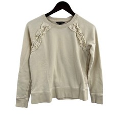 Banana Republic Ivory Ruffle Accent Sweatshirt Size XS