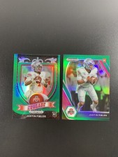 JUSTIN FIELDS PRIZM DRAFT PICKS GREEN BASE AND CRUSADE CARDS!👀↗️🏈PACK FRESH!
