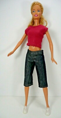 1999 Barbie 12” Pull String Head Arms Move Knees Bend Clothes Pink White  Shoes!!
