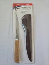 Eagle Claw Wood Handle Fillet Knife 6" Stainless Steel Blade W/Sheath 03050-002