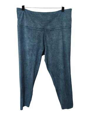 Athleta 2x Elation Teal High Rise Leggings Stretch Pants Pilates Yoga Crop