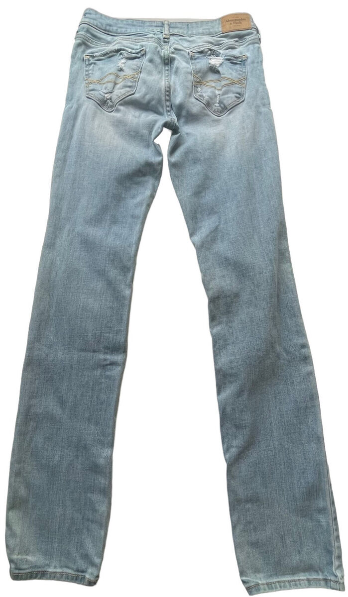 Abercrombie and Fitch Jeans 0R Blue Low Distressed Straight Abercrombie and Fitch Jeans 0R Blue Low Distressed Straight