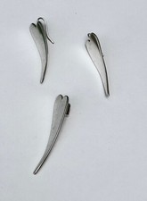 Minimalist 925 Sterling Silver Handcrafted Heart Set Earrings and Pendant