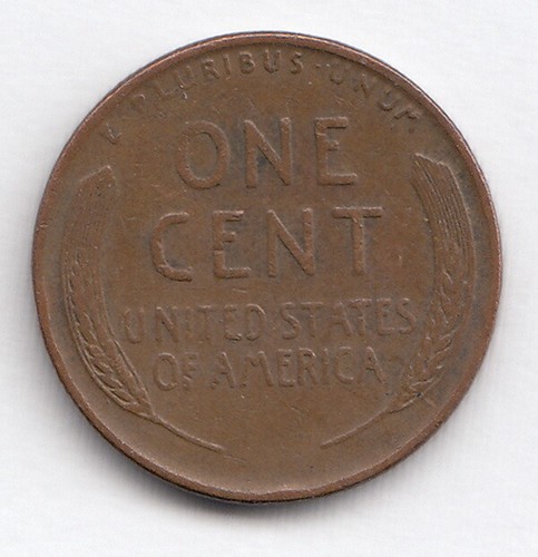 USA 1945 1 cent - KM#132  - Lincoln - Wheat Ears Reverse -  Bronze - R.552 - Picture 1 of 2