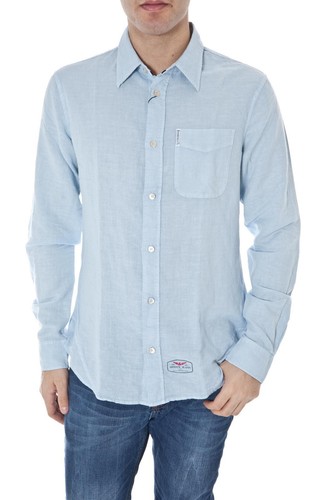 Camicia Armani Jeans AJ Shirt Primavera Estate Lino Uomo Azzurro T6C35GU L3  | eBay