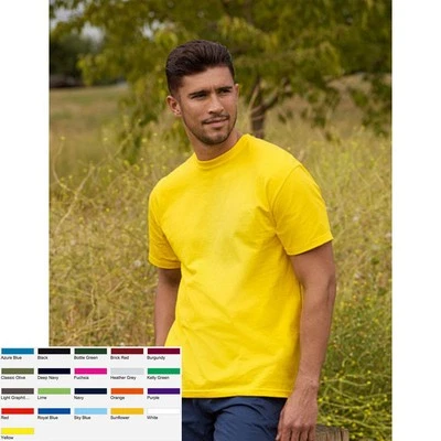 T-Shirt Herren Fruit of the loom Shirt Mann Men Rundhals Full Cut Original T - Bild 1 von 2
