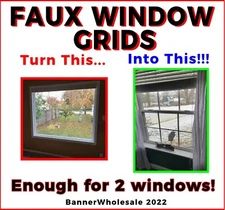 WHITE OR BLACK Faux window grids vinyl replacement glass lines grills door
