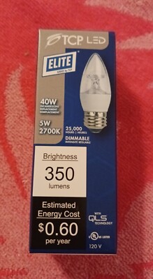 TCP 5 Watt - 2700k Medium (E26) Base - Dim LED Torpedo Lamp Bulb- LED5E26B1127K
