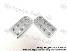 Pair of Sky High Car Audio Any GA (6) Spot Flat BATTERY TERMINALS BOLT USE ONLY