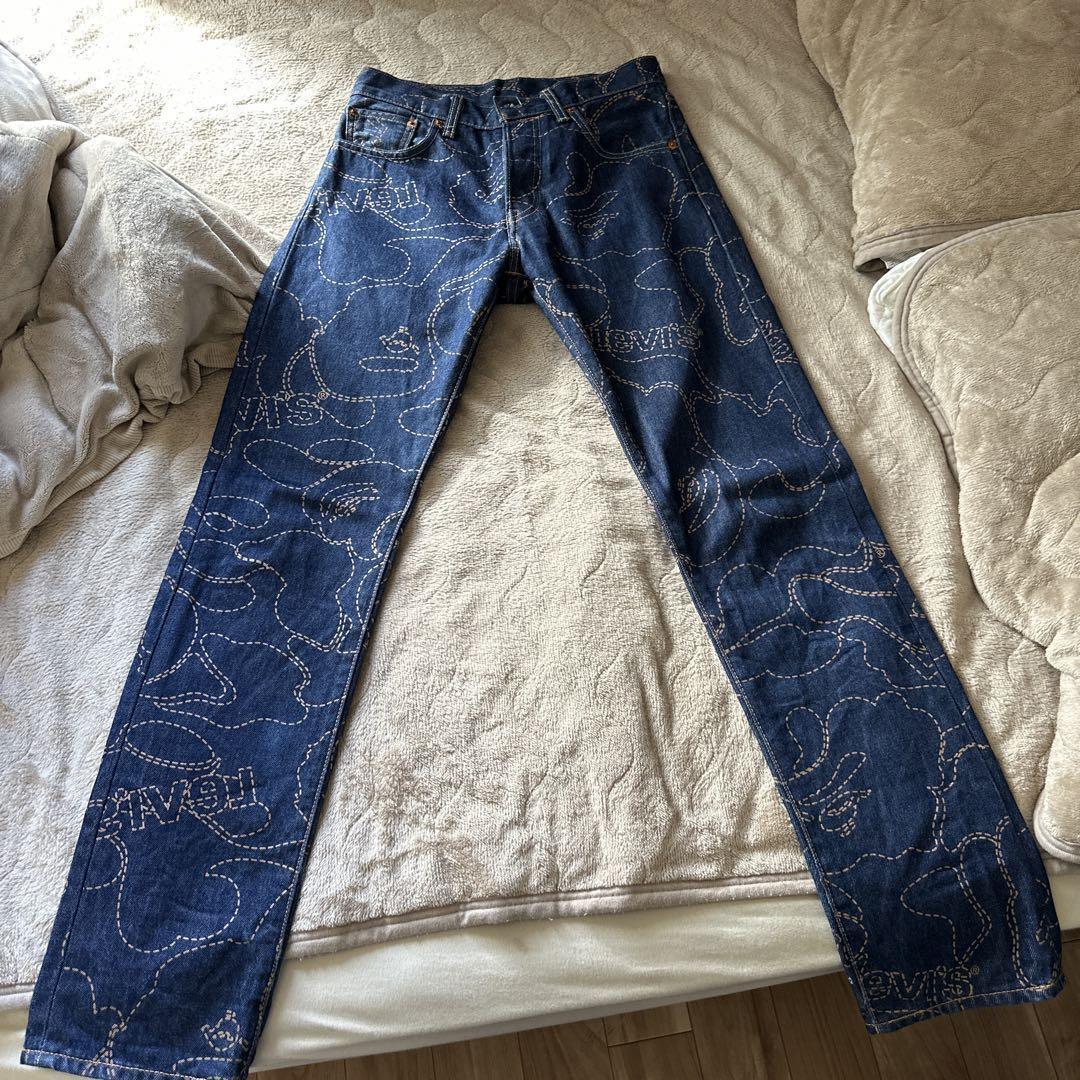 BAPE x LEVI'S CAMO 501 Denim Pants - Stylish Collaboration BAPE x LEVI'S CAMO 501 Denim Pants - Stylish Collaboration