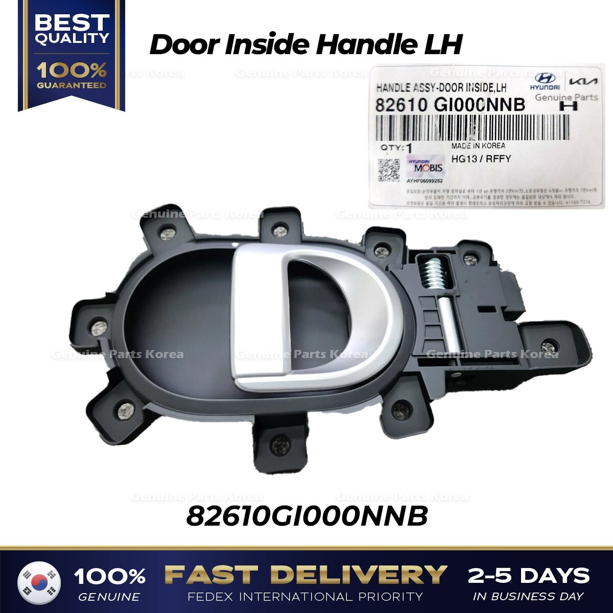 ⭐Genuine⭐ Door Inside Handle LH 82610GI000NNB for Hyundai Ioniq