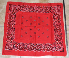 Vintage BANDANA Red Floral Wamcraft 14193 COTTON Biker Handkerchief Color FAST