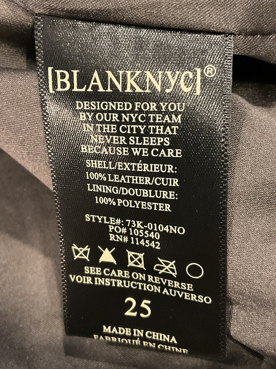 BLANK NYC Dark Grey Leather Suede Lined Skirt. Sz 25. Waist: 28