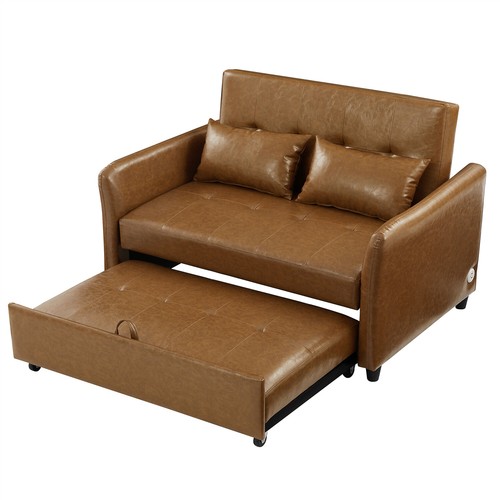51.57'' Convertible Sleeper Sofa Bed Loveseat Sofa Couch with Pull Out Bed - Picture 36 of 48