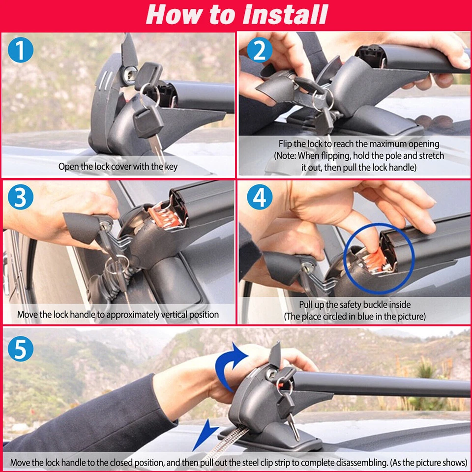 For Honda Accord Crosstour Roof Rack Crossbars Luggage Kayak Cargo Carrier +Lock Foto 4 de 4