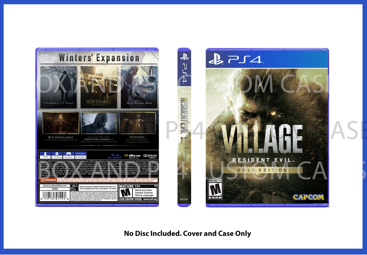 CUSTM REPLACEMENT CASE Resident Evil Village Gold Edition XBOX PS4