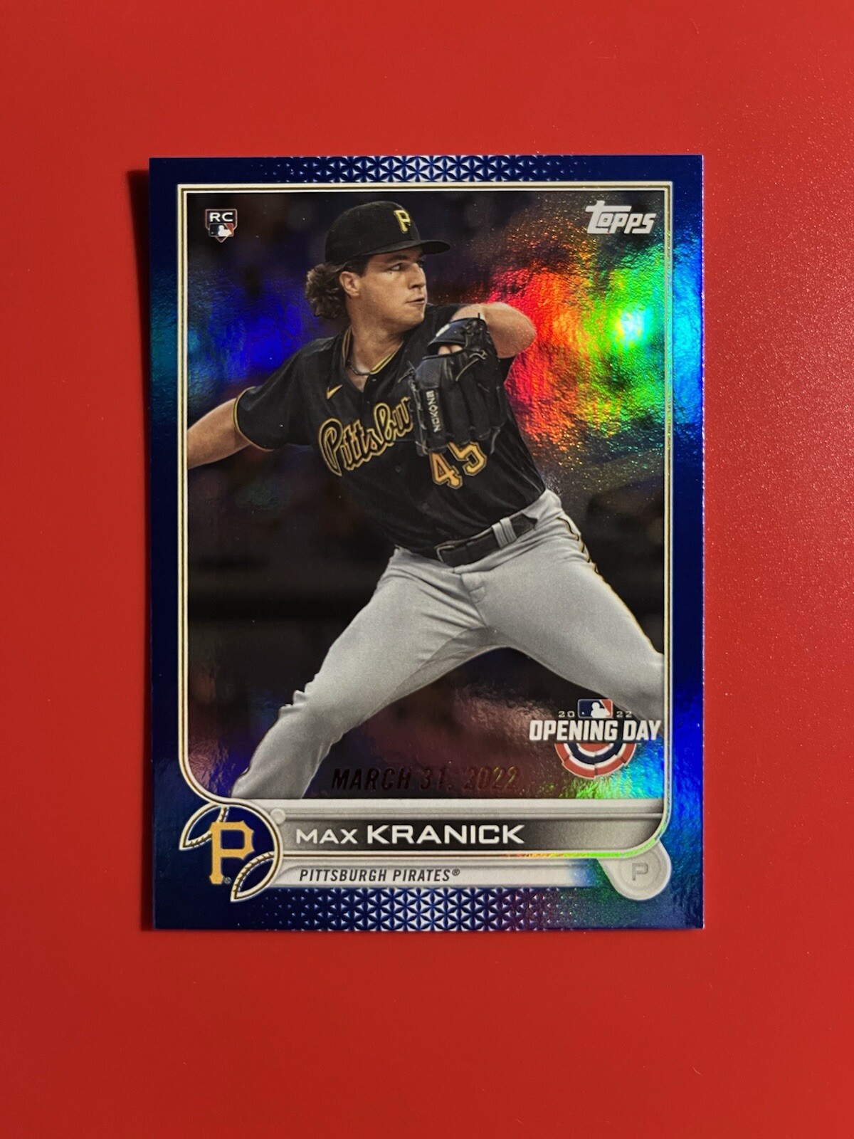 2022 Topps Opening Day Max Kranick RC Blue Foil Rookie Card #153