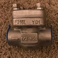1/2" Sharpe Valves 24836 Stainless Steel 316L Piston Check Valve, Class 800lb