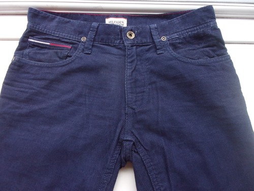 TOMMY HILFIGER Blue Corduroy Boot Cut / Flared Jeans Labelled W30 Actual W32