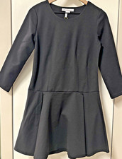 BCBGeneration Black 3/4 Sleeve Fit & Flare Mini Skater Dress Women Medium