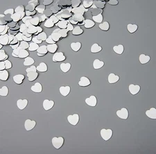 Tabletop Confetti Heart Silver Birthday Wedding Aniversary Scatter party DecorX2