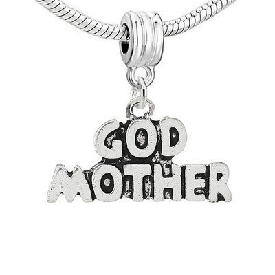 Godmother Charm Bead Spacer for Snake Chain Charm Bracelets