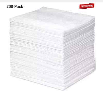 200 - Oil Spill Absorbent Pads Clean Up Contractor Grade Polypropylene