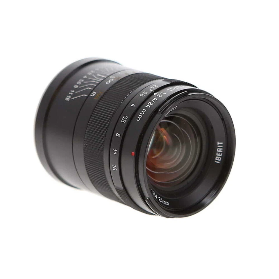 Lente manual Handevision 24 mm f/2,4 IBERIT para cámaras Sony con montaje E con tapas Foto 4 de 4