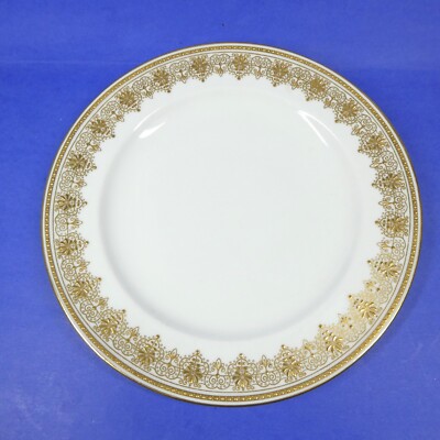Minton Gilman Collamore NY Dinner Plate 10'' Gold Trim White S8530 Vintage