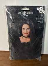 Wig 24 Inch Black Halloween Wig Adult New