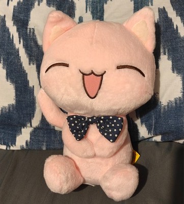 Niedliches Kätzchen Katze Stofftier Plüschtier mit Tupfen Fliege 11 Zoll Anime Stofftier