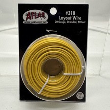 Atlas Layout Wire 20 Gauge HO / N Scale 318 Train Tracks Layout 50 Feet Yellow