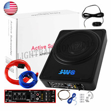 10 " 600W Slim Under-Seat Subwoofer Powered Car Truck Sub w/ Amp Kit Speaker