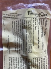 Pampered chef master scraper #1703 In Package, Cranberry/white