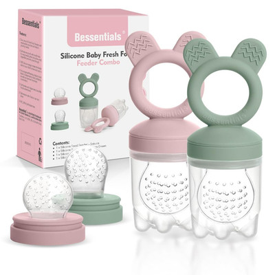 Bunny Baby Fresh Fruit Food Feeder - 2 Pack Silicone Mesh Feeders for Infant Saf