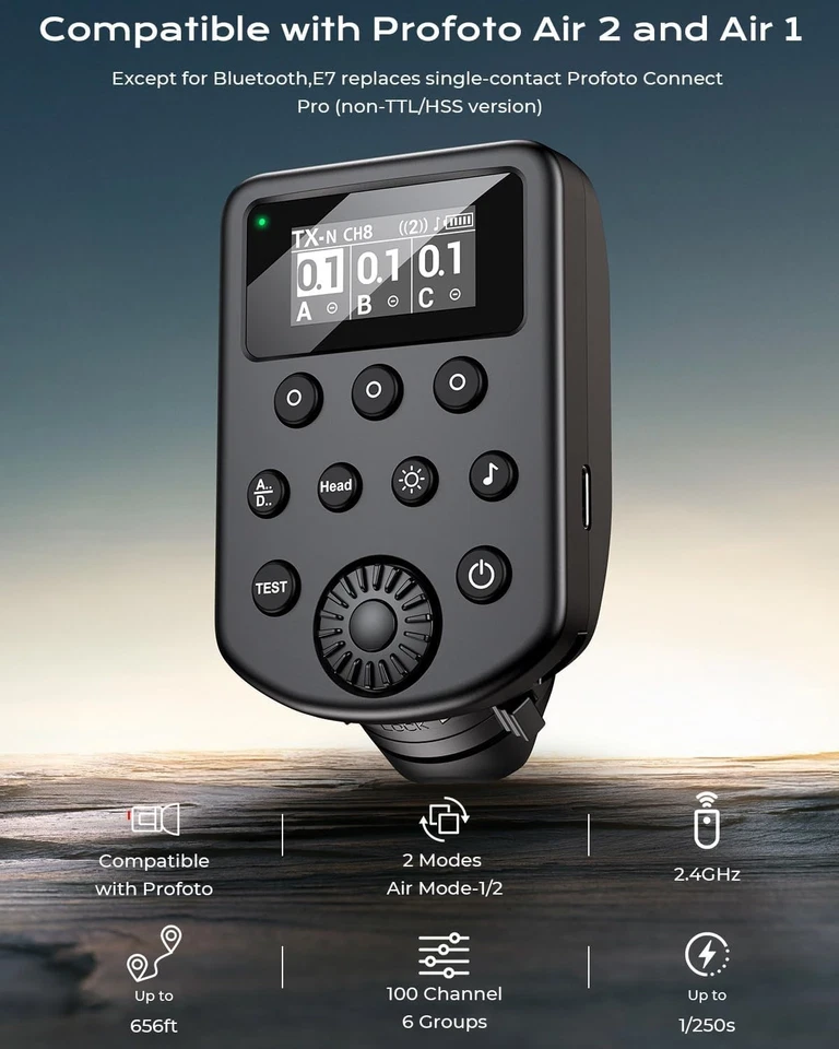 Wireless Flash Trigger Transmitter For Profoto Air 1 Air 2 Canon Nikon Sony - Image 2 of 4