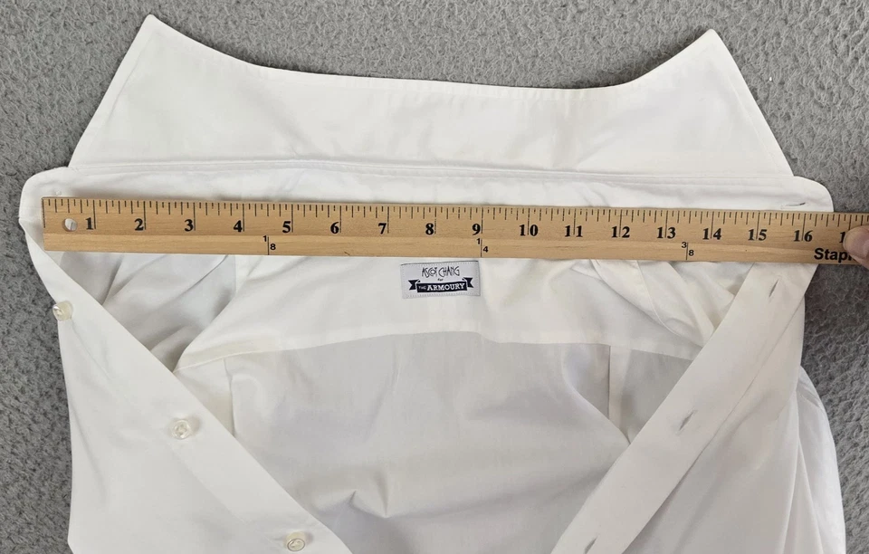 Ascot Chang for The Armoury White Spread Collar Dress Shirt Men's Size 16/34 - Image 3 of 4
